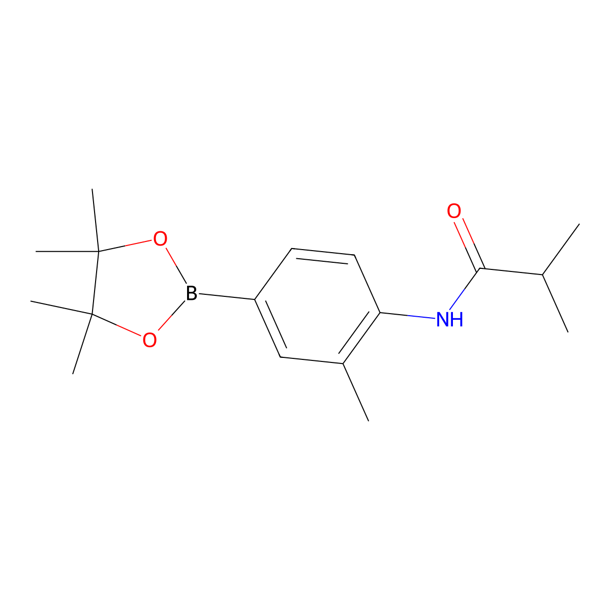 Propanamide, 2-methyl-N-[2-methyl-4-(4,4,5,5-tetramethyl-1,3,2-dioxaborolan-2-yl)phenyl]- molecular structure, CAS 2246853-68-7