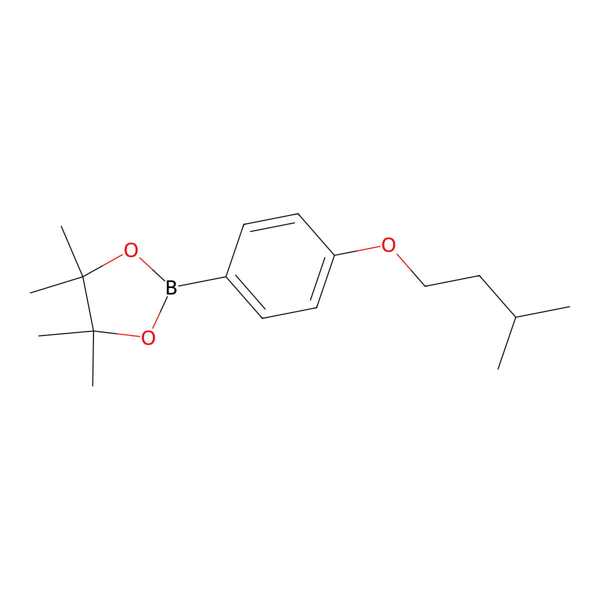 4,4,5,5-Tetramethyl-2-[4-(3-methylbutoxy)phenyl]-1,3,2-dioxaborolane molecular structure, CAS 2246857-19-0