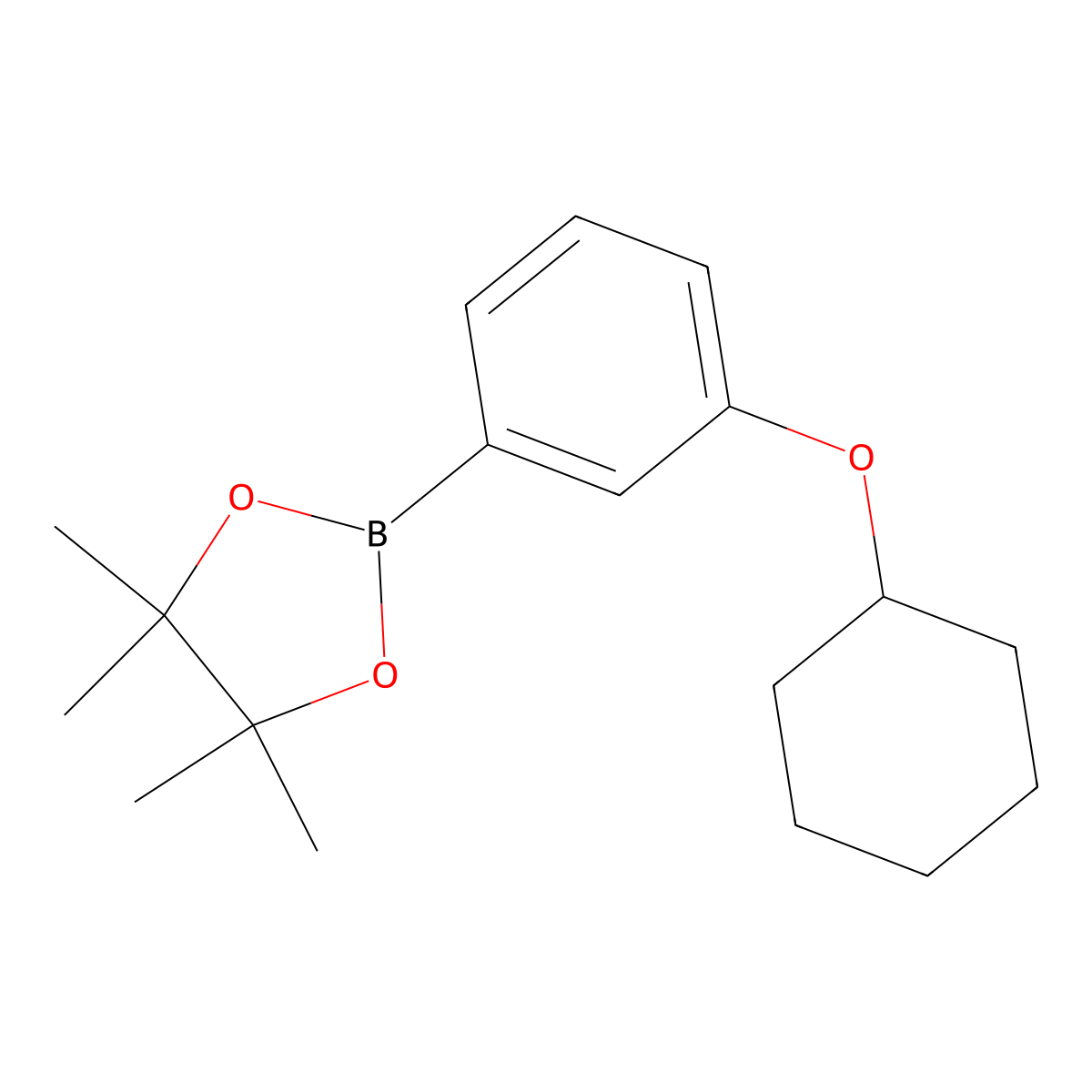 2-[3-(Cyclohexyloxy)phenyl]-4,4,5,5-tetramethyl-1,3,2-dioxaborolane molecular structure, CAS 2246858-46-6