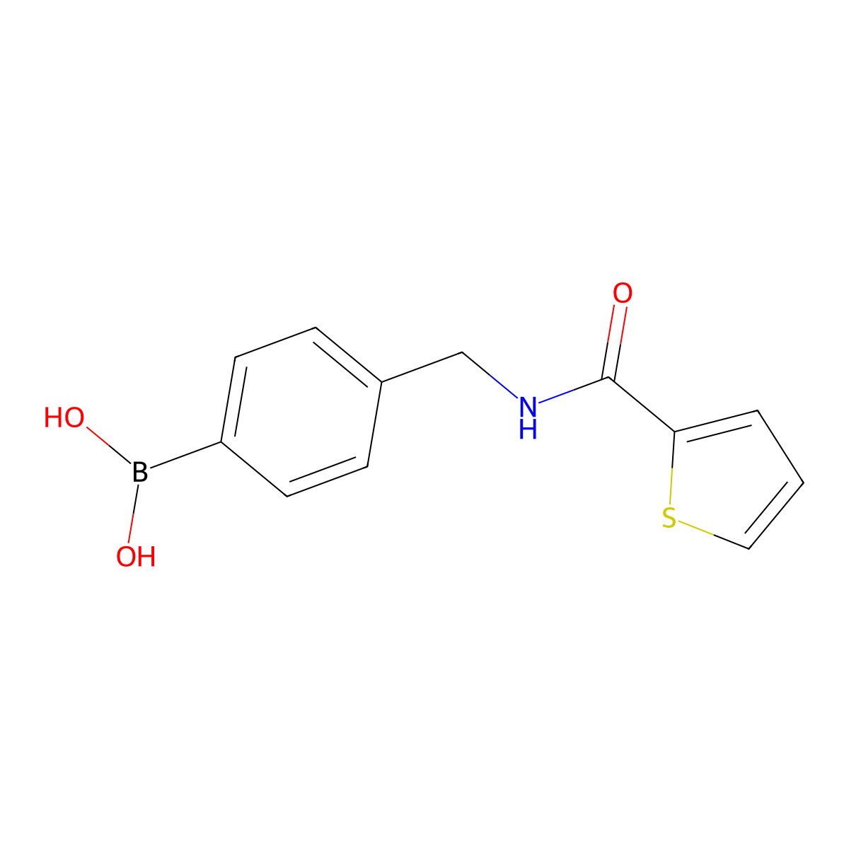 (4-((Thiophene-2-carboxamido)methyl)phenyl)boronic acid molecular structure, CAS 2246859-44-7