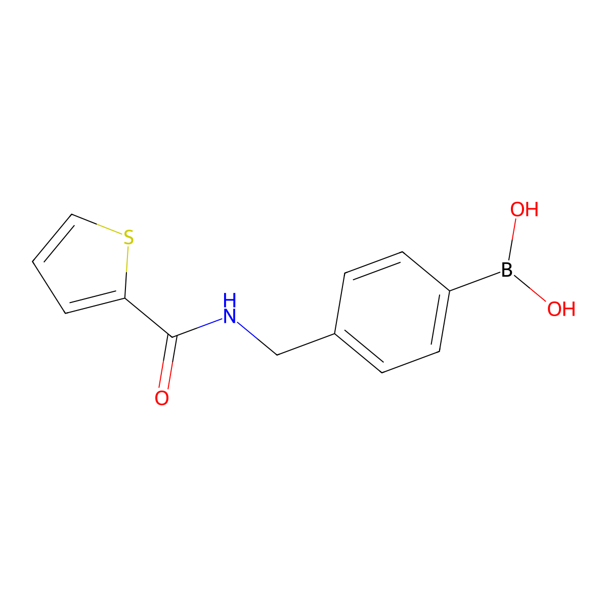 (4-((Thiophene-2-carboxamido)methyl)phenyl)boronic acid molecular structure, CAS 2246859-44-7