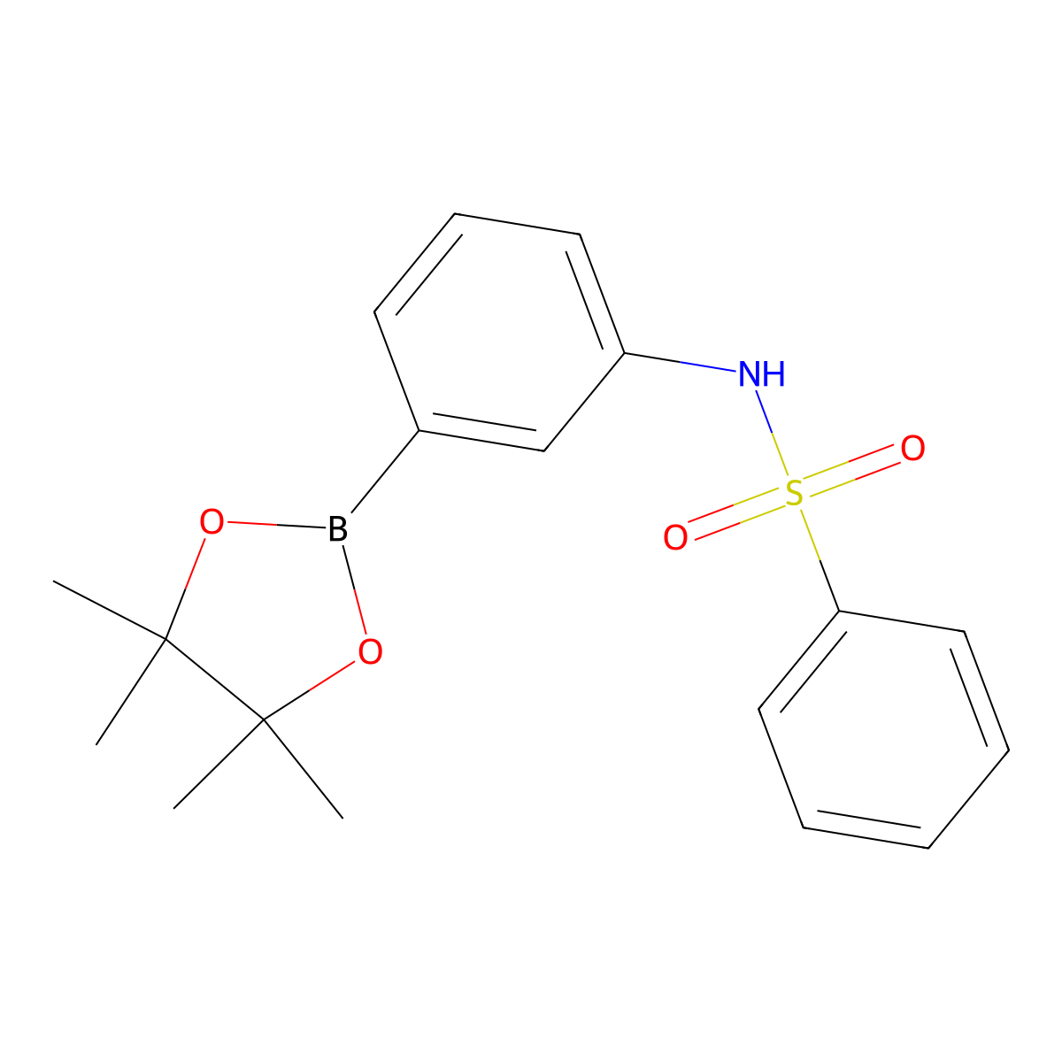 N-(3-(4,4,5,5-tetramethyl-1,3,2-dioxaborolan-2-yl)phenyl)benzenesulfonamide molecular structure, CAS 2246860-49-9