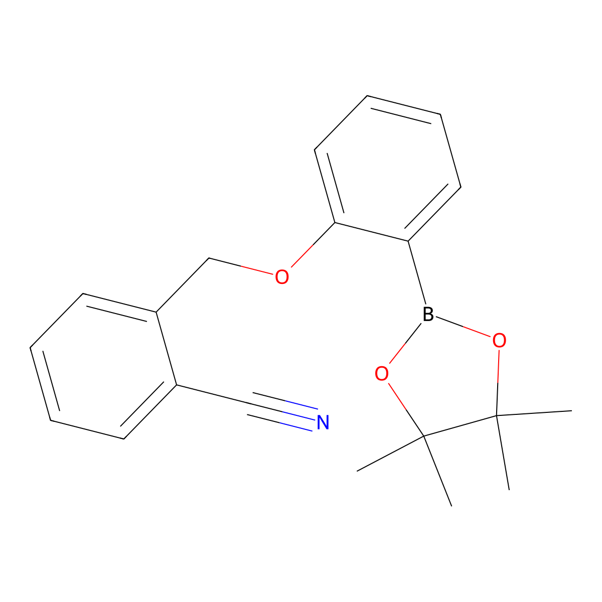 2-((2-(4,4,5,5-Tetramethyl-1,3,2-dioxaborolan-2-yl)phenoxy)methyl)benzonitrile molecular structure, CAS 2246865-47-2