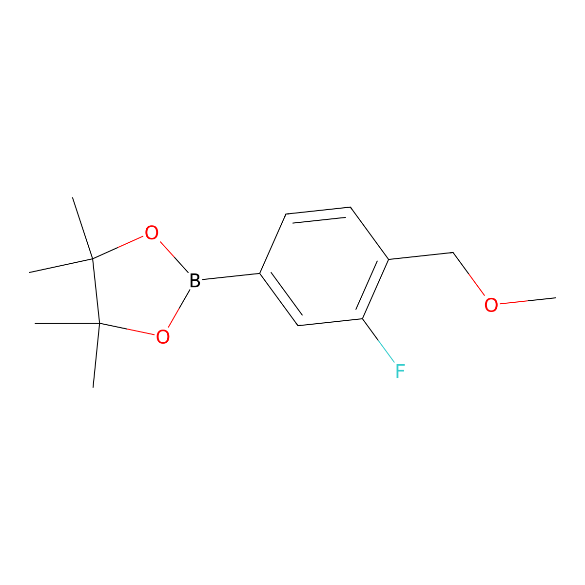2-[3-Fluoro-4-(methoxymethyl)phenyl]-4,4,5,5-tetramethyl-1,3,2-dioxaborolane molecular structure, CAS 2246867-37-6