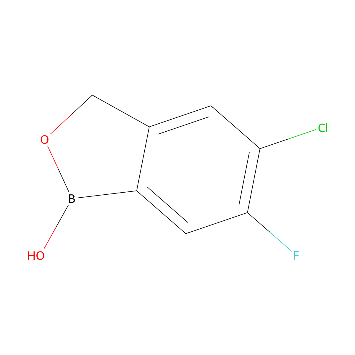 5-Chloro-6-fluoro-1,3-dihydro-2,1-benzoxaborol-1-ol molecular structure, CAS 2246871-49-6