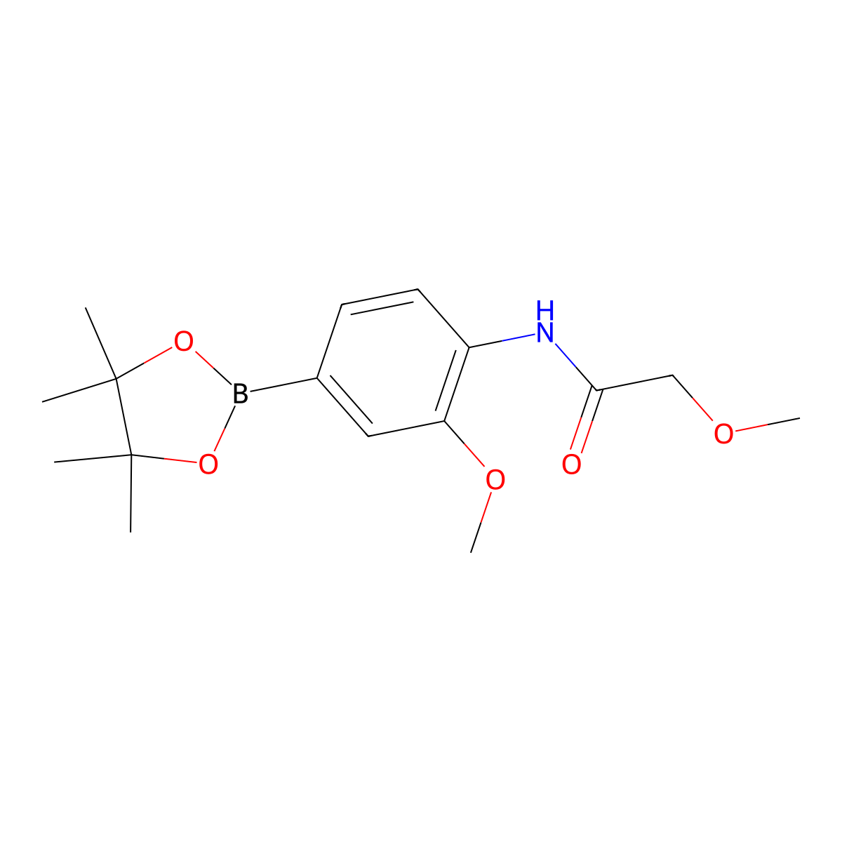 2-methoxy-N-(2-methoxy-4-(4,4,5,5-tetramethyl-1,3,2-dioxaborolan-2-yl)phenyl)acetamide molecular structure, CAS 2246871-89-4