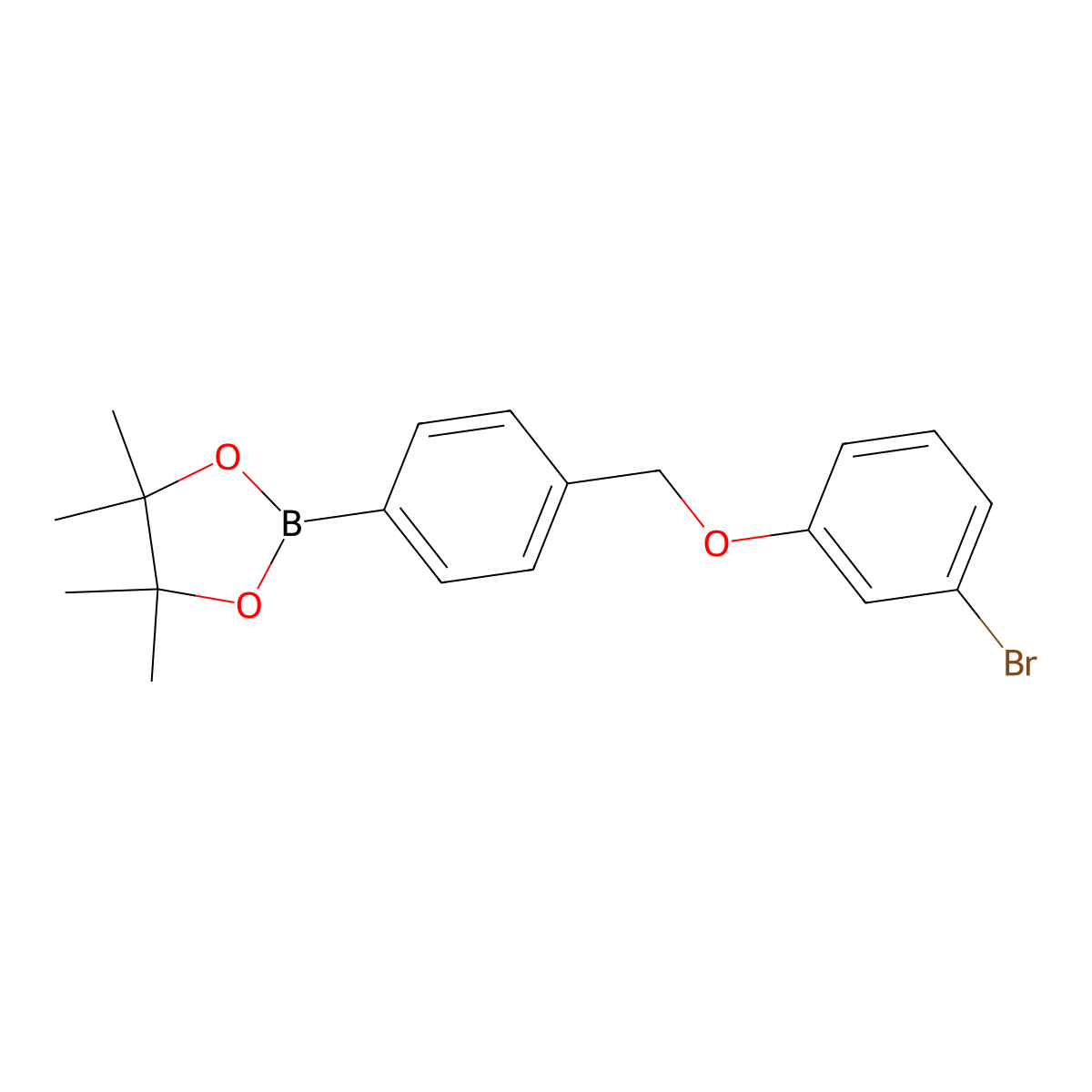 2-(4-((3-Bromophenoxy)methyl)phenyl)-4,4,5,5-tetramethyl-1,3,2-dioxaborolane molecular structure, CAS 2246874-83-7