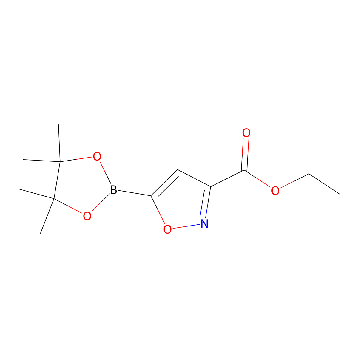 Ethyl 5-(4,4,5,5-tetramethyl-1,3,2-dioxaborolan-2-yl)-1,2-oxazole-3-carboxylate molecular structure, CAS 2246875-70-5