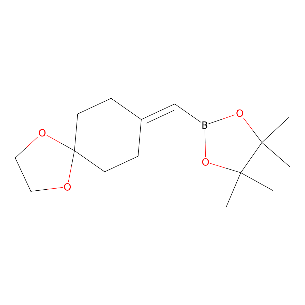 2-({1,4-Dioxaspiro[4.5]decan-8-ylidene}methyl)-4,4,5,5-tetramethyl-1,3,2-dioxaborolane molecular structure, CAS 2246878-23-7