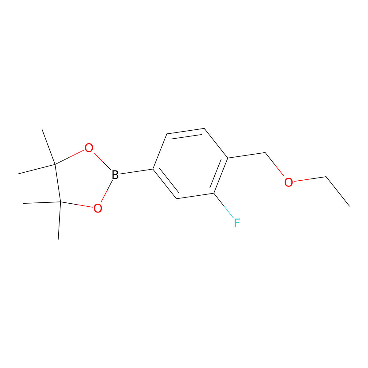 2-[4-(Ethoxymethyl)-3-fluorophenyl]-4,4,5,5-tetramethyl-1,3,2-dioxaborolane molecular structure, CAS 2246880-20-4