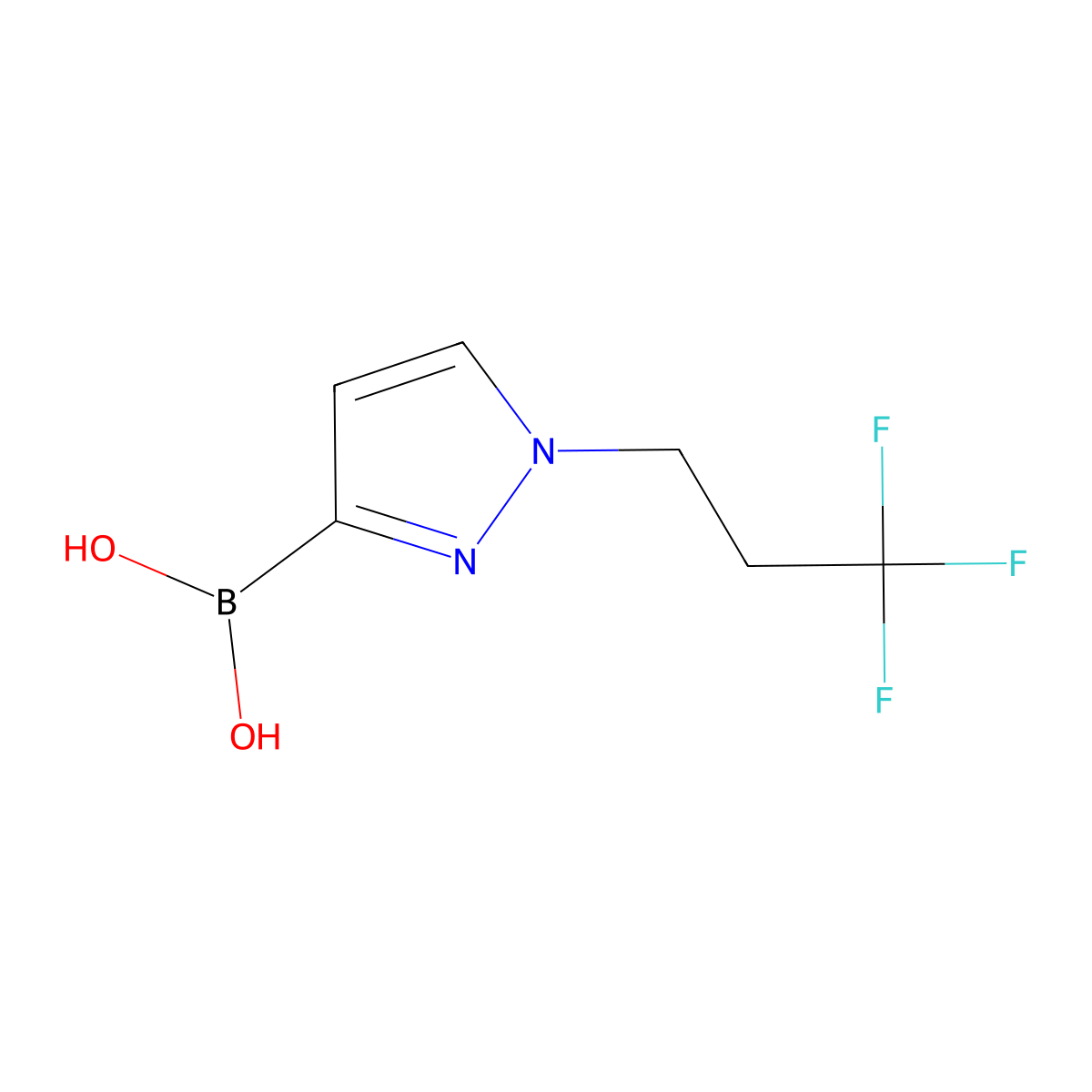1-(3,3,3-Trifluoropropyl)pyrazole-3-boronic Acid molecular structure, CAS 2246886-24-6