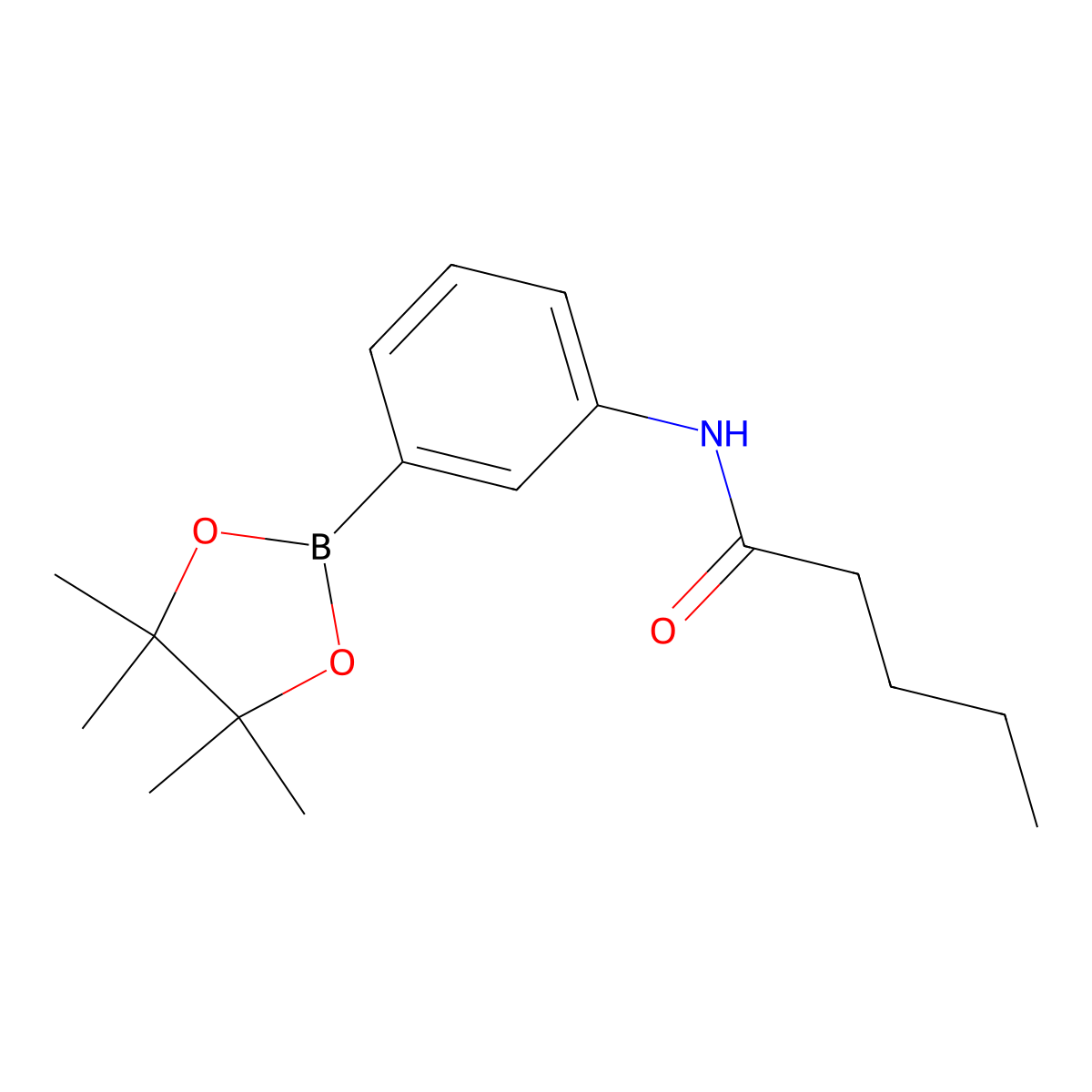 N-(3-(4,4,5,5-tetramethyl-1,3,2-dioxaborolan-2-yl)phenyl)pentanamide molecular structure, CAS 2246886-35-9
