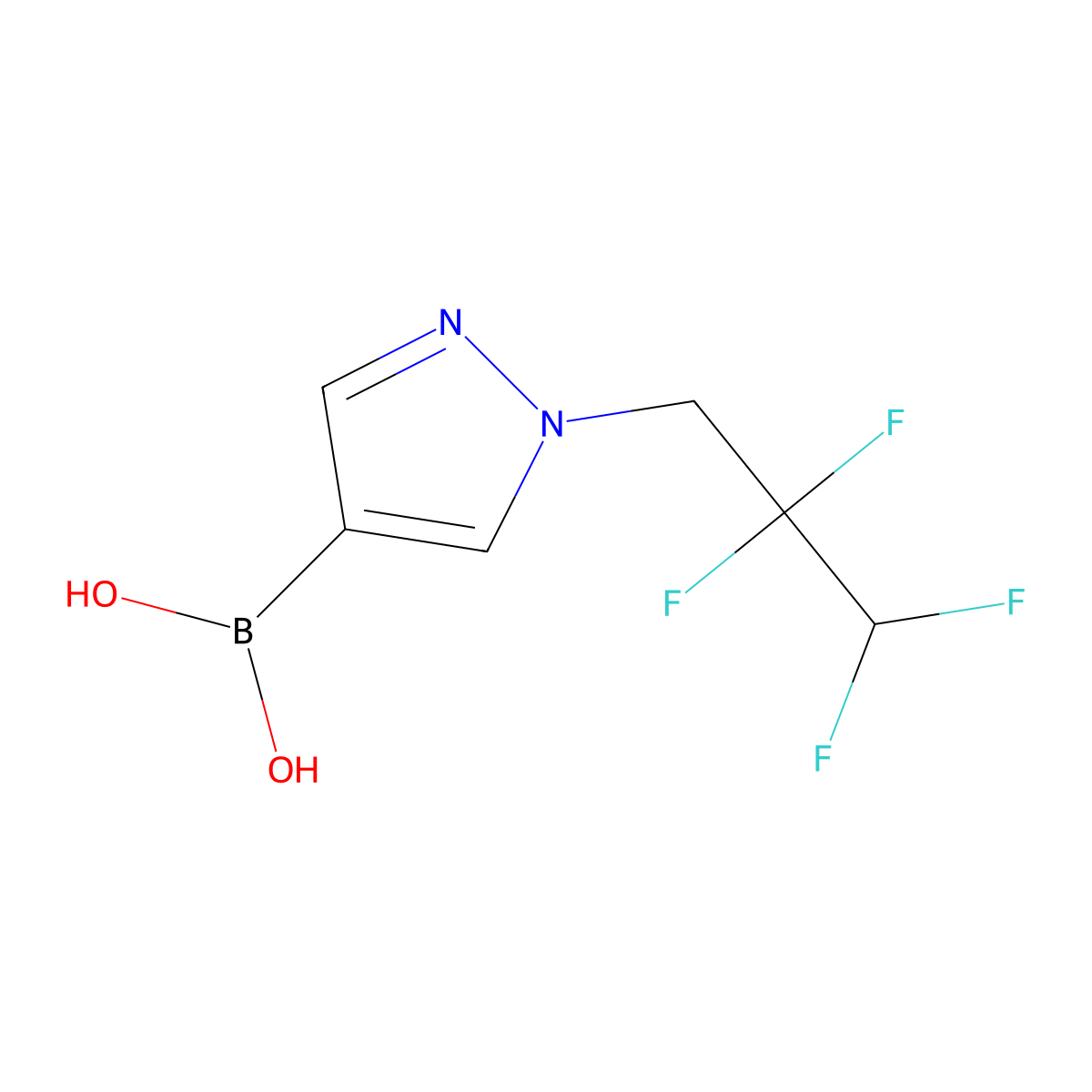 [1-(2,2,3,3-tetrafluoropropyl)-1H-pyrazol-4-yl]boronic acid molecular structure, CAS 2246888-05-9