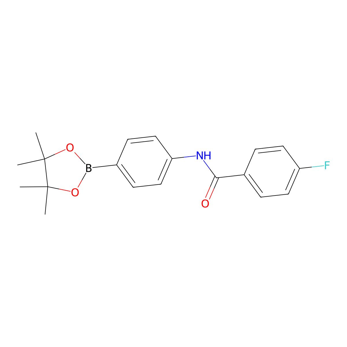 4-fluoro-N-(4-(4,4,5,5-tetramethyl-1,3,2-dioxaborolan-2-yl)phenyl)benzamide molecular structure, CAS 2246888-14-0