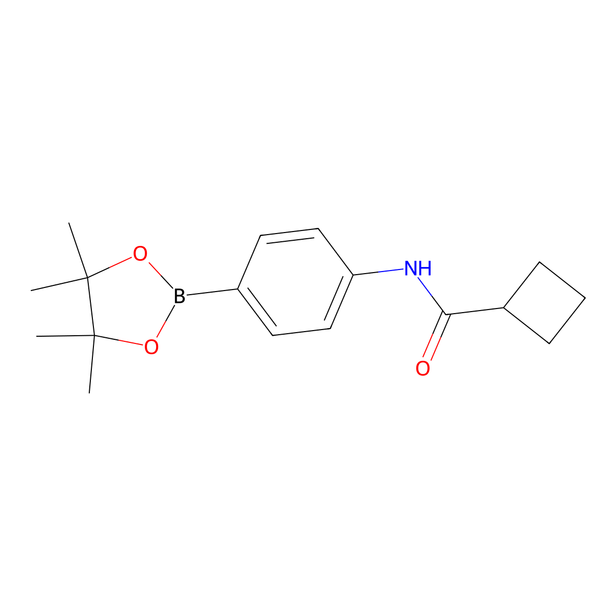 N-[4-(tetramethyl-1,3,2-dioxaborolan-2-yl)phenyl]cyclobutanecarboxamide molecular structure, CAS 2246888-24-2