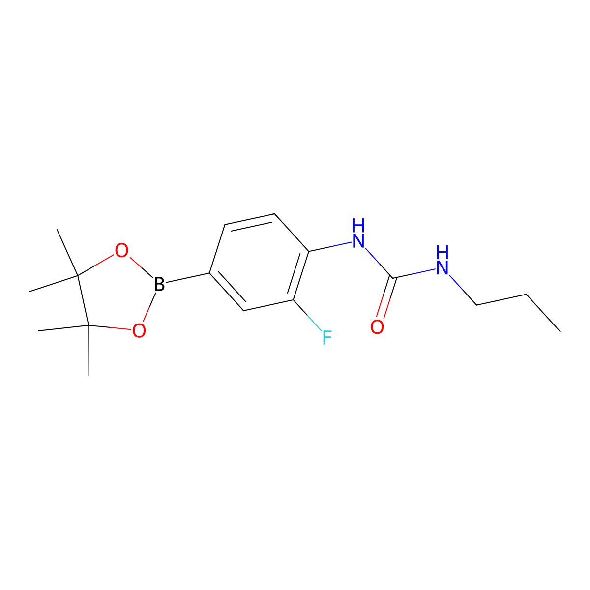 1-[2-Fluoro-4-(tetramethyl-1,3,2-dioxaborolan-2-yl)phenyl]-3-propylurea molecular structure, CAS 2246894-51-7