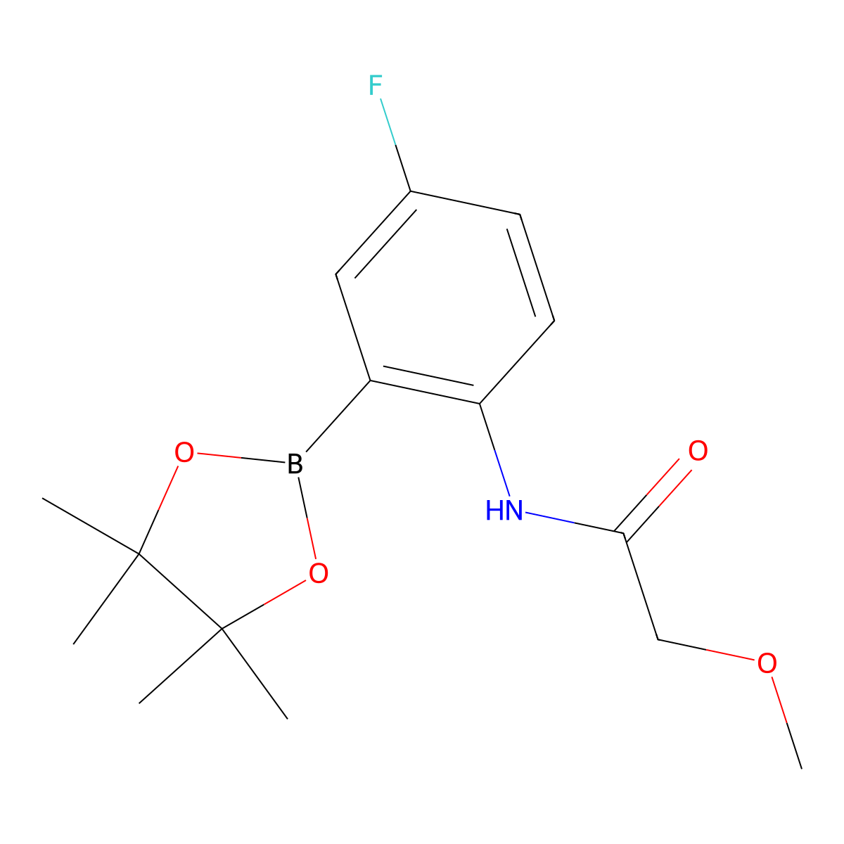 N-[4-fluoro-2-(tetramethyl-1,3,2-dioxaborolan-2-yl)phenyl]-2-methoxyacetamide molecular structure, CAS 2246895-78-1