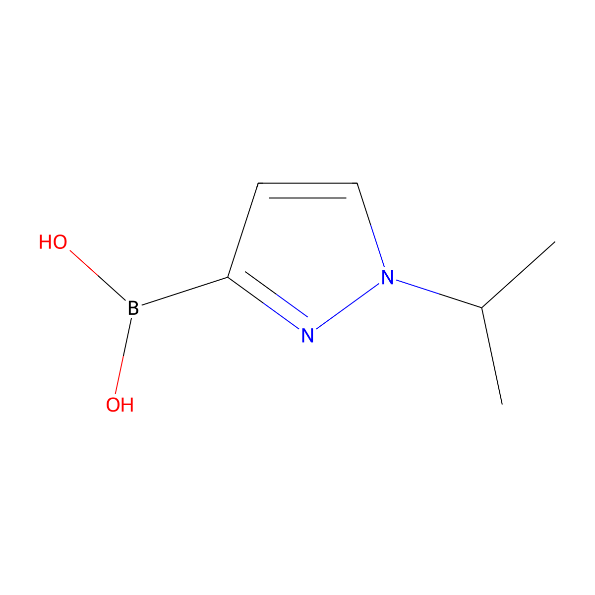 (1-Isopropyl-1H-pyrazol-3-yl)boronic acid molecular structure, CAS 2246897-54-9