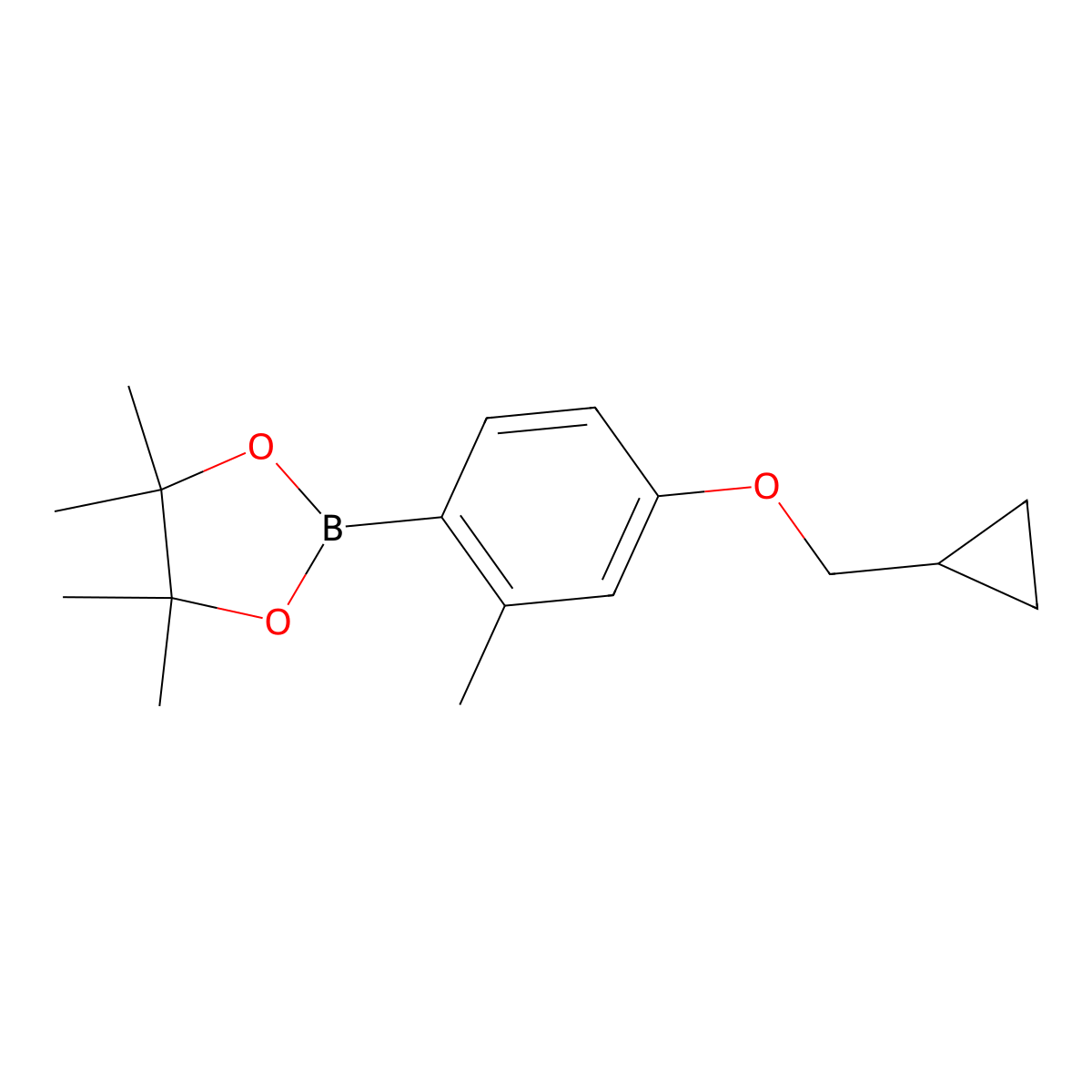 2-[4-(Cyclopropylmethoxy)-2-methylphenyl]-4,4,5,5-tetramethyl-1,3,2-dioxaborolane molecular structure, CAS 2246900-14-9