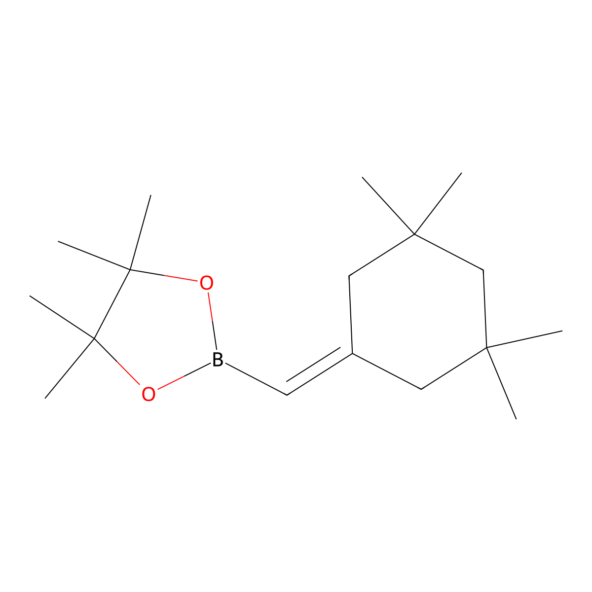 4,4,5,5-Tetramethyl-2-[(3,3,5,5-tetramethylcyclohexylidene)methyl]-1,3,2-dioxaborolane molecular structure, CAS 2246901-97-1