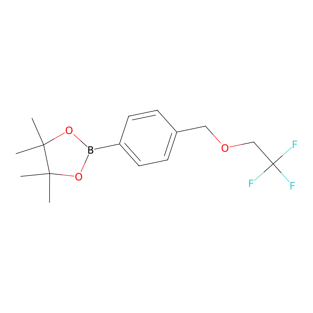 4,4,5,5-Tetramethyl-2-{4-[(2,2,2-trifluoroethoxy)methyl]phenyl}-1,3,2-dioxaborolane molecular structure, CAS 2246907-64-0