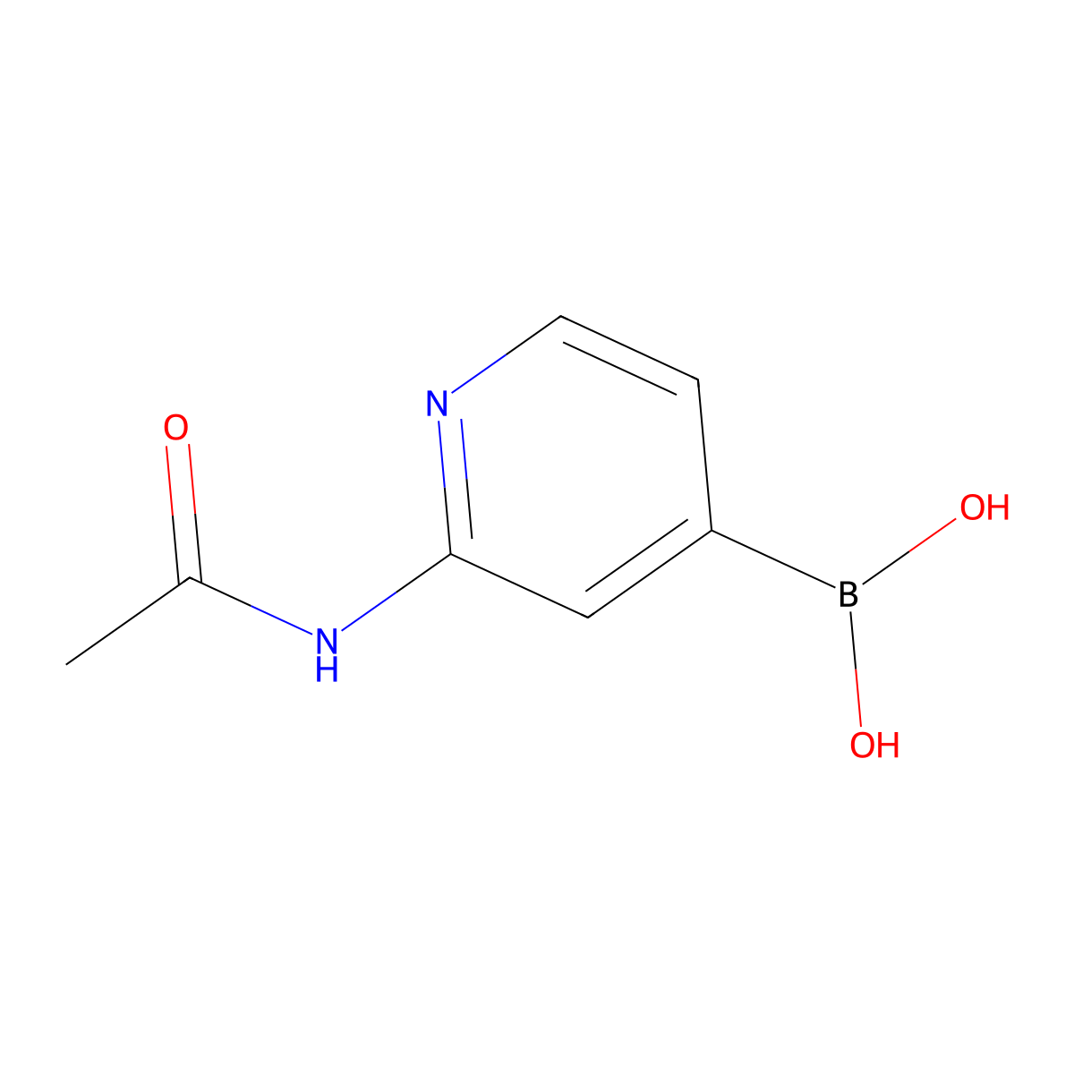 (2-Acetamidopyridin-4-yl)boronic acid molecular structure, CAS 2246909-36-2