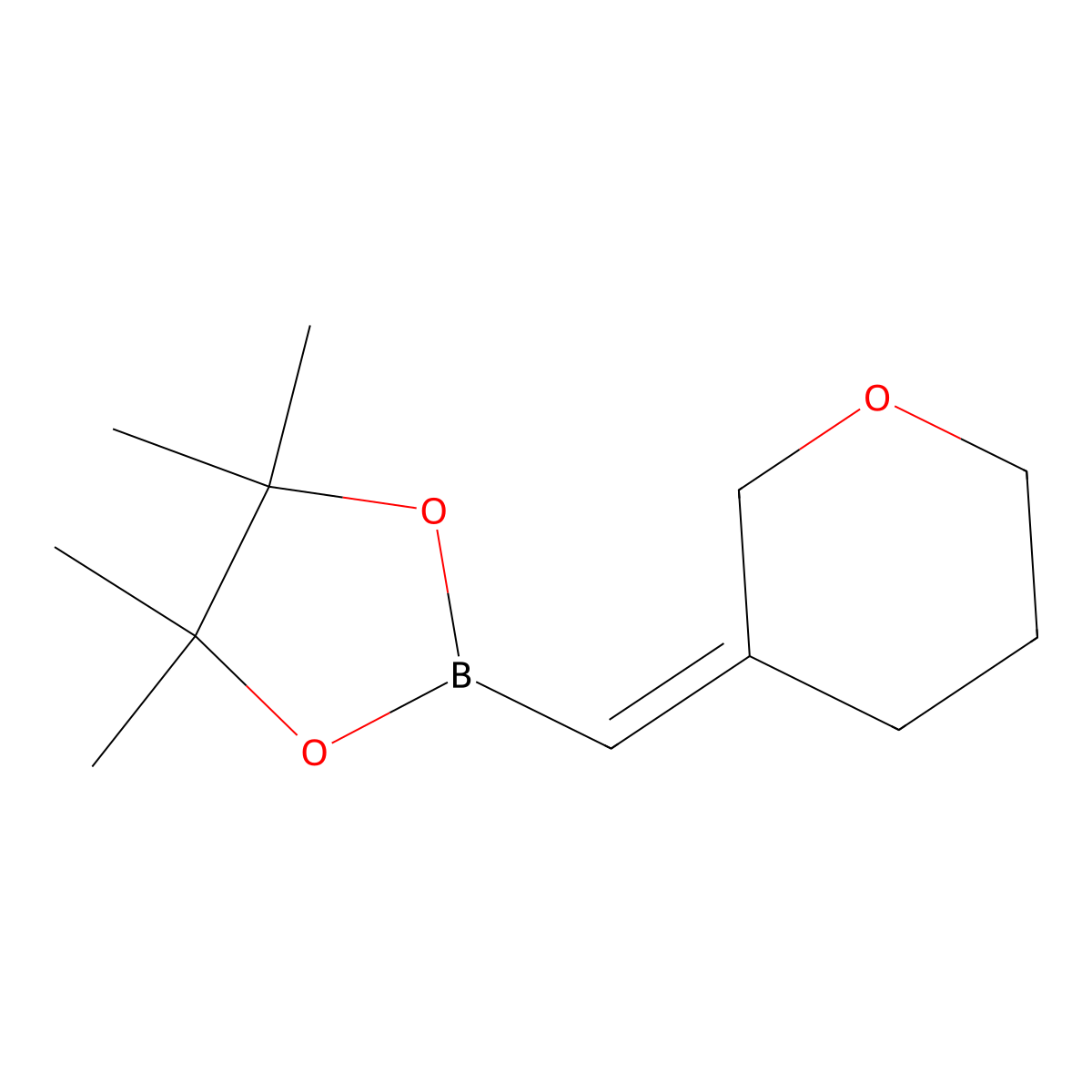 4,4,5,5-tetramethyl-2-{[(3Z)-oxan-3-ylidene]methyl}-1,3,2-dioxaborolane molecular structure, CAS 2246913-23-3