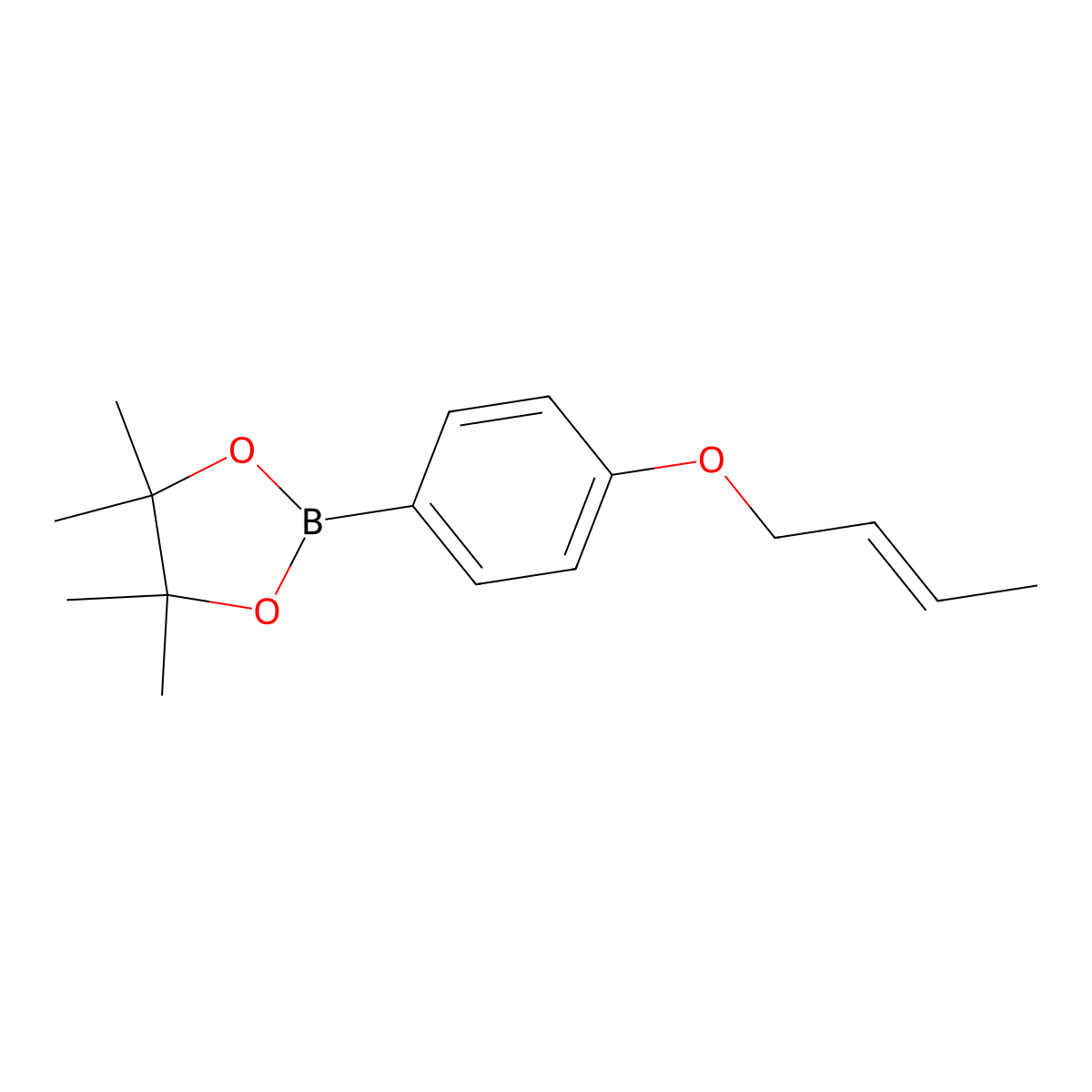 2-[4-(But-2-en-1-yloxy)phenyl]-4,4,5,5-tetramethyl-1,3,2-dioxaborolane molecular structure, CAS 2246914-81-6