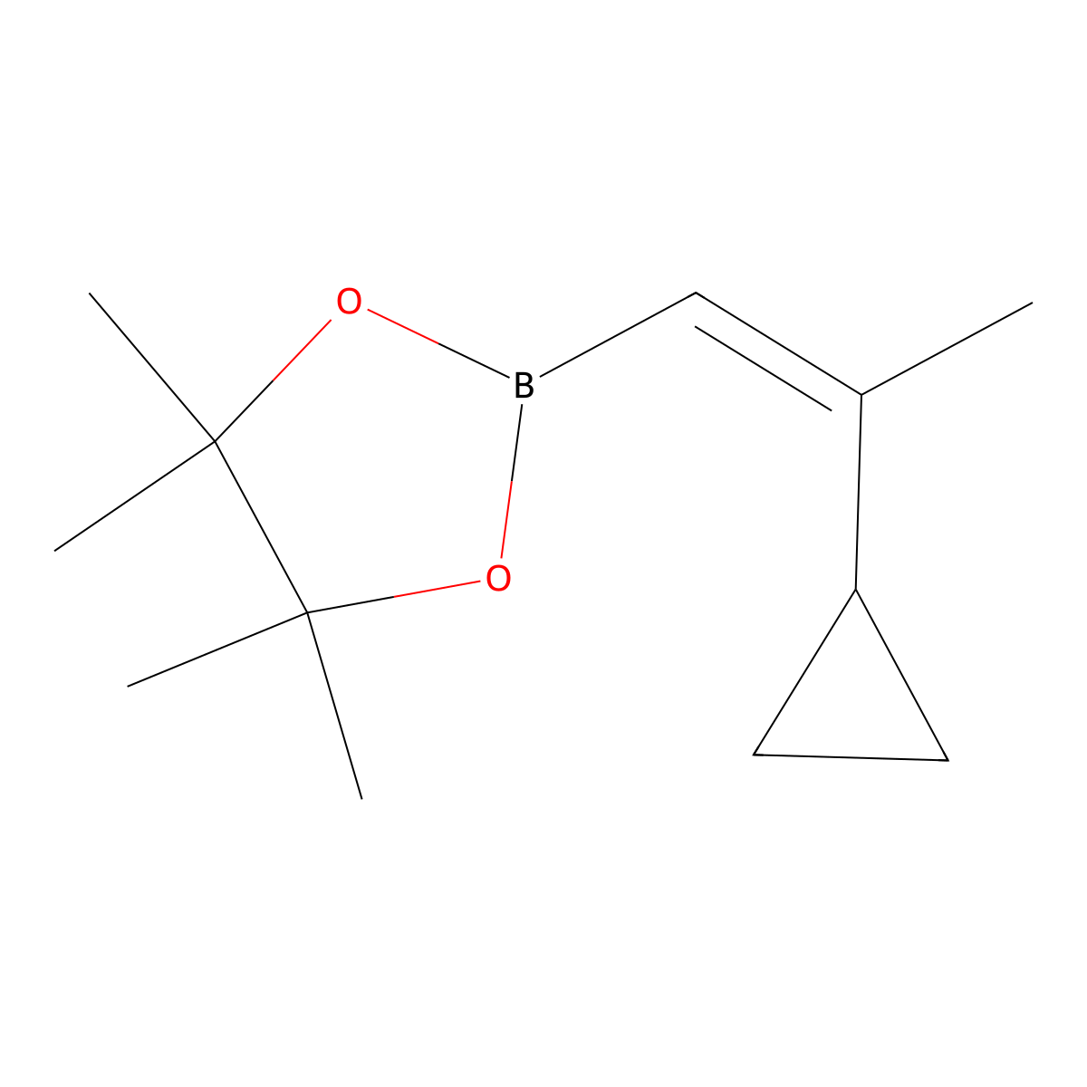 2-(2-Cyclopropylprop-1-en-1-yl)-4,4,5,5-tetramethyl-1,3,2-dioxaborolane molecular structure, CAS 2246919-45-7