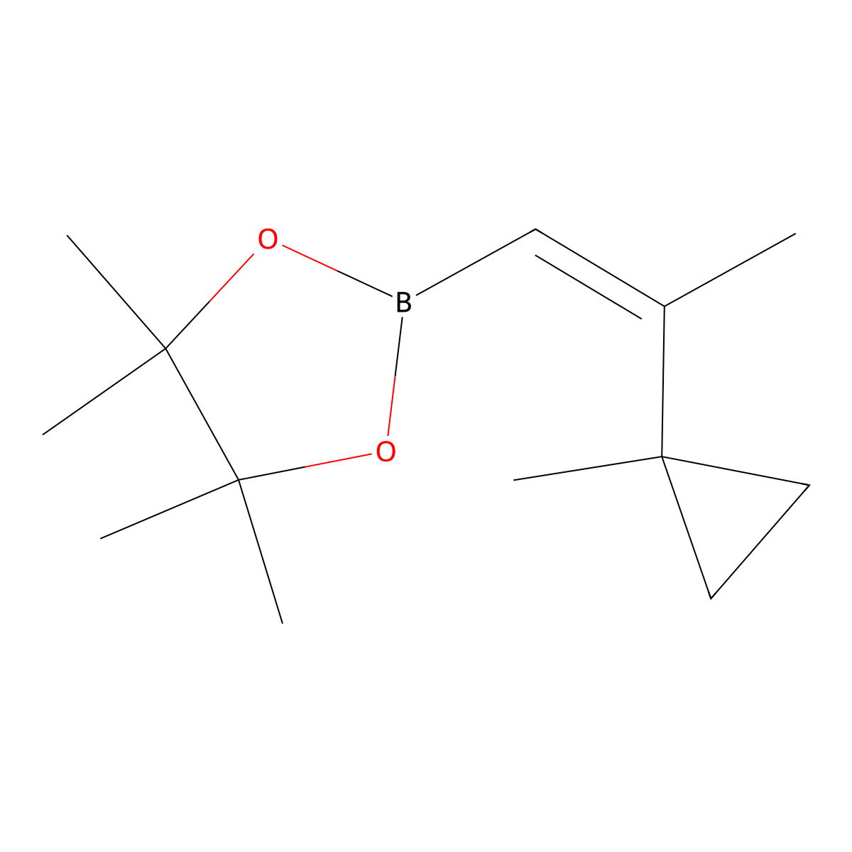 4,4,5,5-Tetramethyl-2-[2-(1-methylcyclopropyl)prop-1-enyl]-1,3,2-dioxaborolane molecular structure, CAS 2246920-37-4