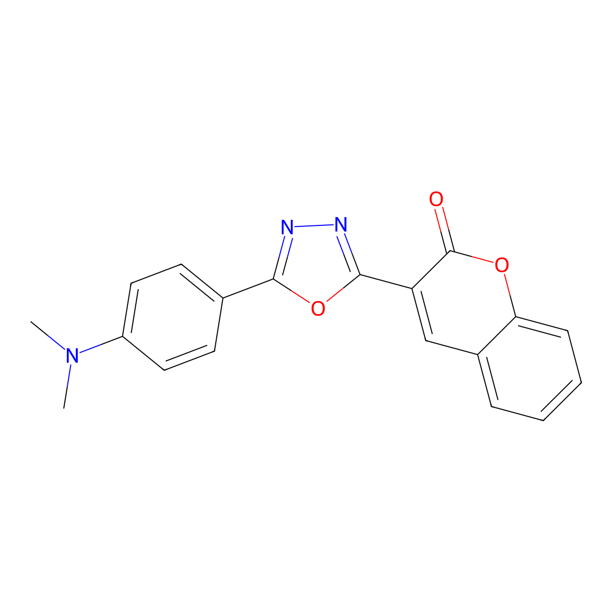 3-(5-(4-(dimethylamino)phenyl)-1,3,4-oxadiazol-2-yl)-2H-chromen-2-one molecular structure, CAS 2246947-14-6