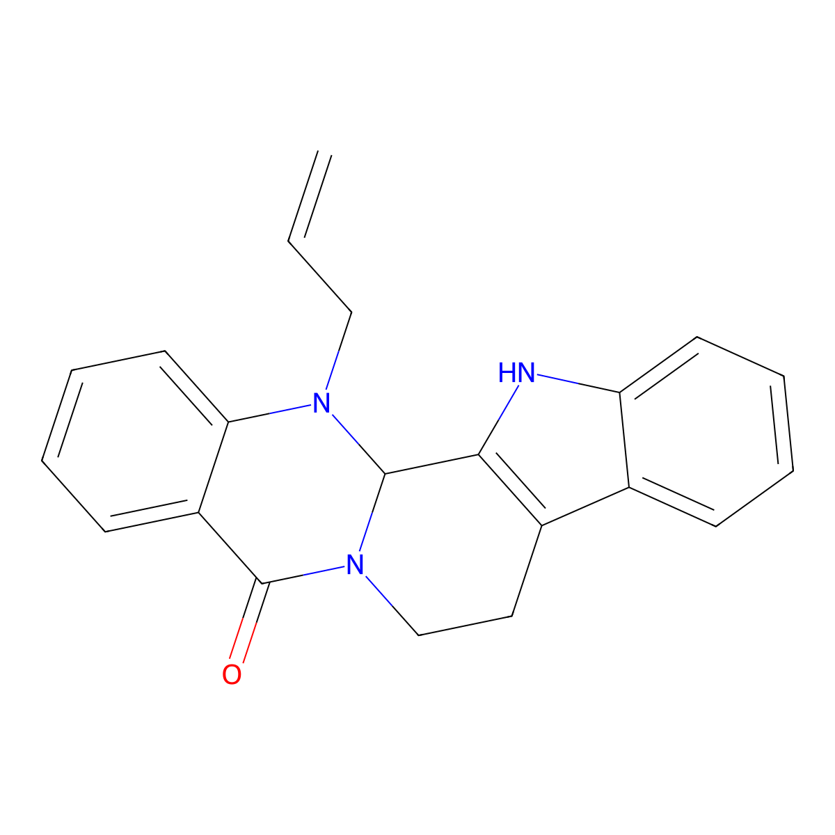 21-Prop-2-enyl-3,13,21-triazapentacyclo[11.8.0.02,10.04,9.015,20]henicosa-2(10),4,6,8,15,17,19-heptaen-14-one molecular structure, CAS 2247047-81-8
