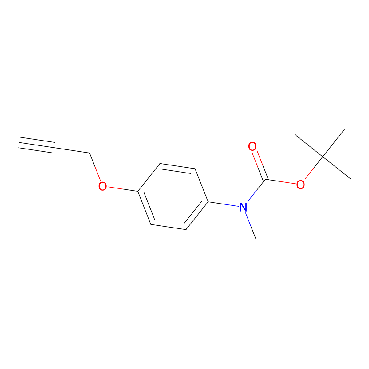 tert-butyl N-methyl-N-[4-(prop-2-yn-1-yloxy)phenyl]carbamate molecular structure, CAS 2247055-80-5