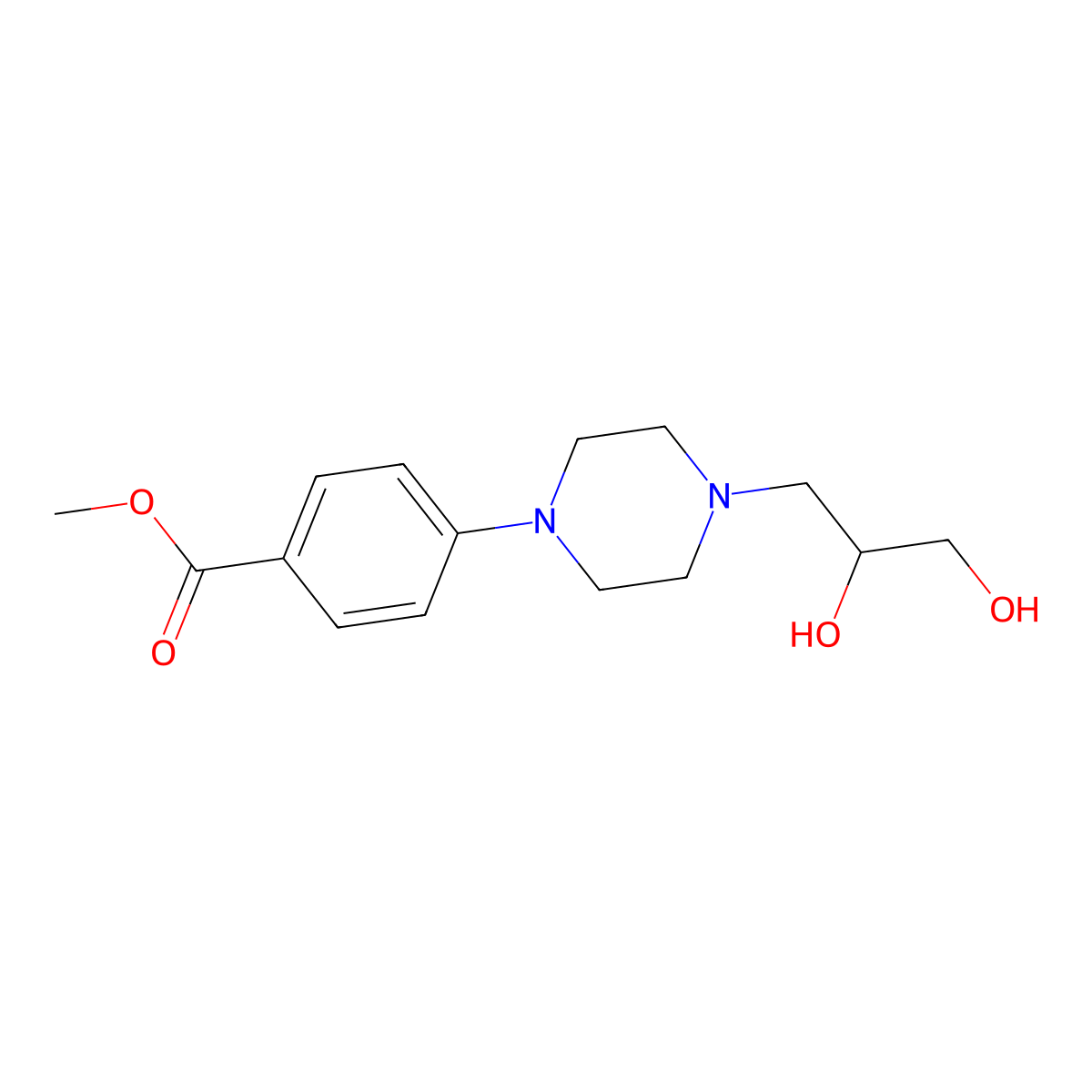 methyl4-{4-[(2S)-2,3-dihydroxypropyl]piperazin-1-yl}benzoate molecular structure, CAS 2247087-91-6