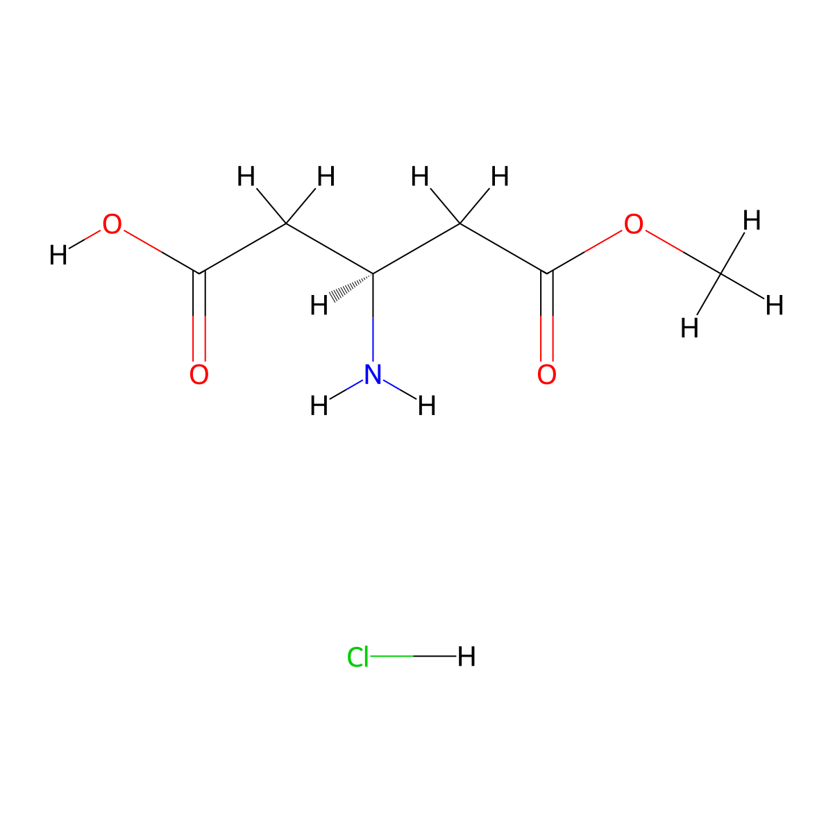 (3S)-3-amino-5-methoxy-5-oxopentanoic acid hydrochloride molecular structure, CAS 2247087-92-7