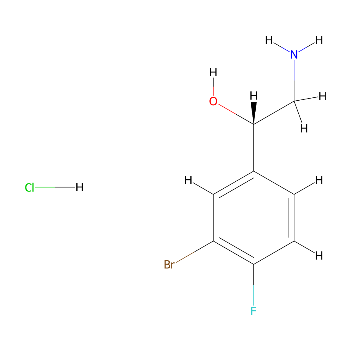 (1S)-2-amino-1-(3-bromo-4-fluorophenyl)ethan-1-ol hydrochloride molecular structure, CAS 2247087-95-0