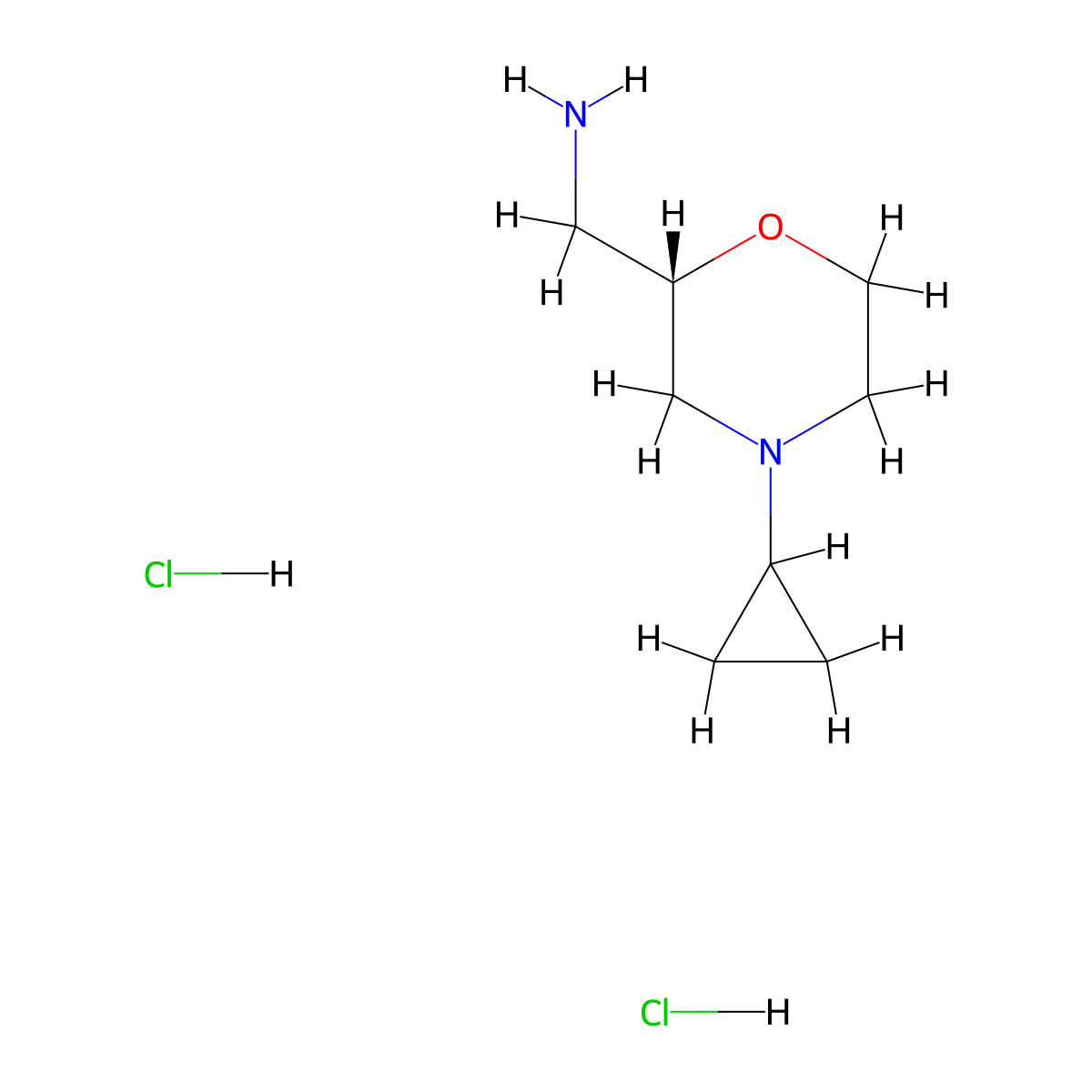 [(2S)-4-cyclopropylmorpholin-2-yl]methanamine dihydrochloride molecular structure, CAS 2247088-01-1