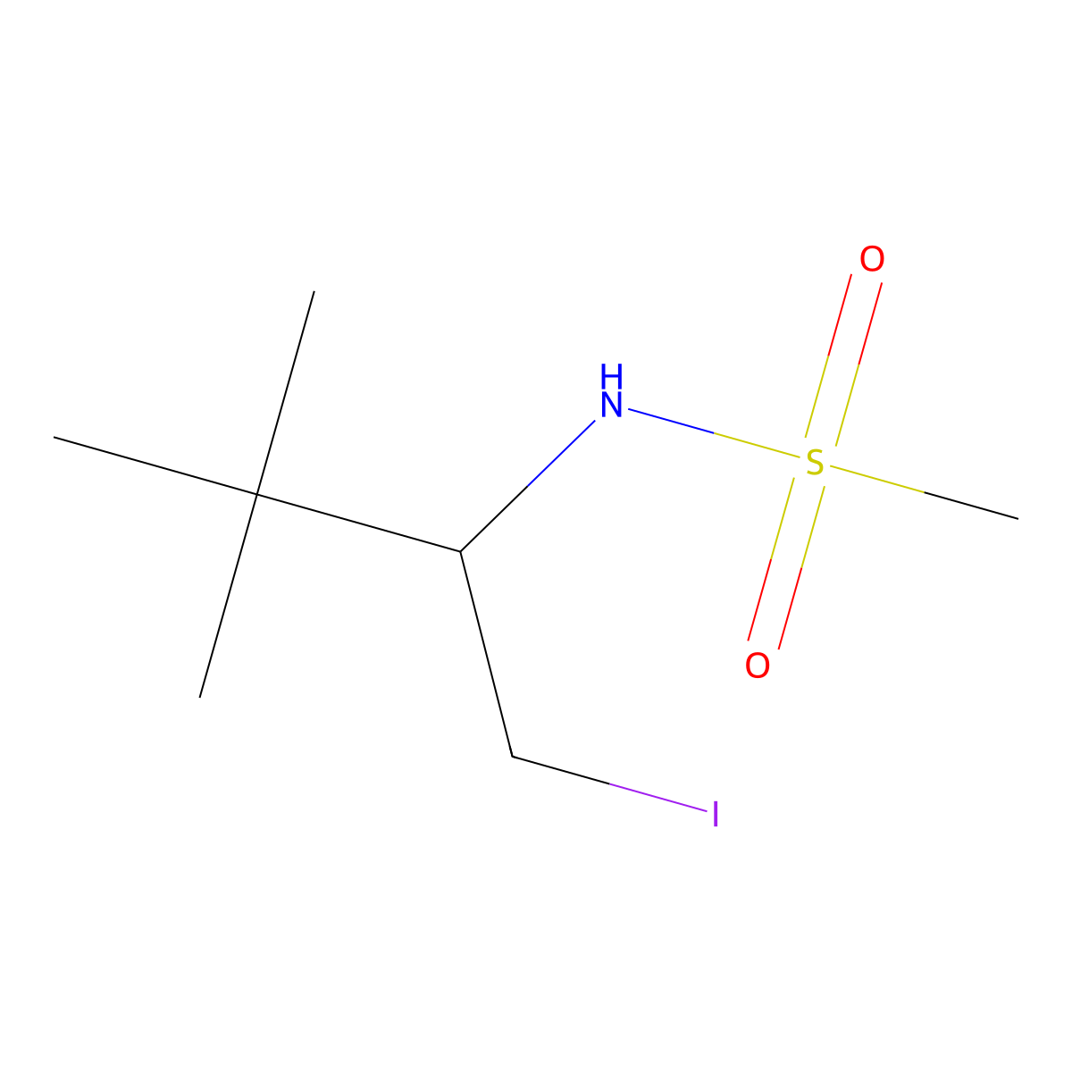 N-[(2R)-1-Iodo-3,3-dimethylbutan-2-yl]methanesulfonamide molecular structure, CAS 2247088-10-2