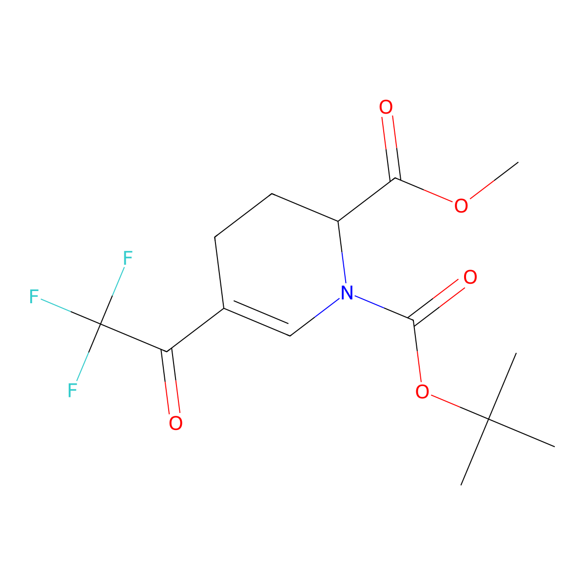 1-O-Tert-butyl 2-O-methyl (2R)-5-(2,2,2-trifluoroacetyl)-3,4-dihydro-2H-pyridine-1,2-dicarboxylate molecular structure, CAS 2247088-14-6