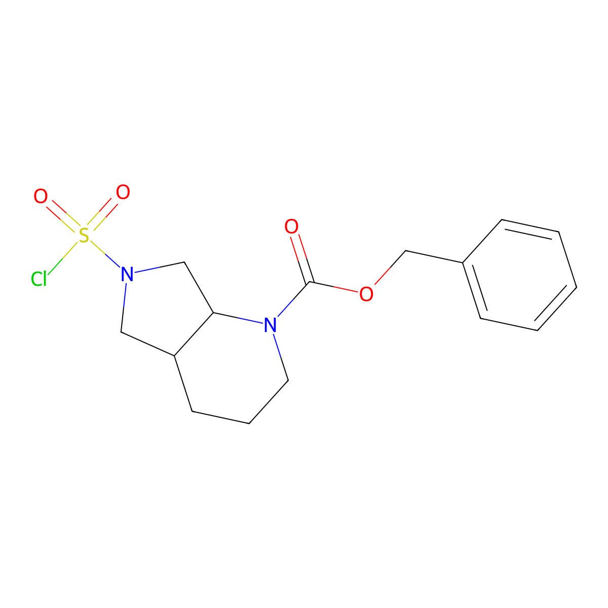 benzyl (4aS,7aS)-6-(chlorosulfonyl)-octahydro-1H-pyrrolo(3,4-b)pyridine-1-carboxylate molecular structure, CAS 2247088-18-0