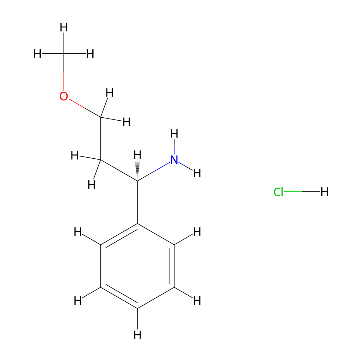 (1R)-3-methoxy-1-phenylpropan-1-aminehydrochloride molecular structure, CAS 2247088-21-5