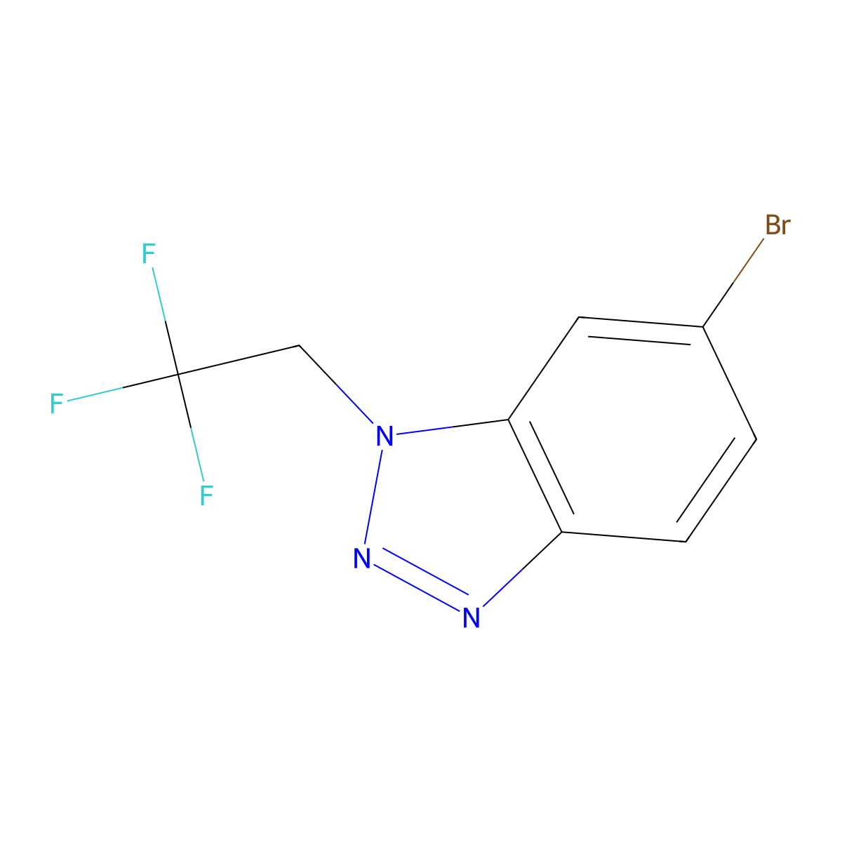 6-bromo-1-(2,2,2-trifluoroethyl)-1H-1,2,3-benzotriazole molecular structure, CAS 2247094-22-8