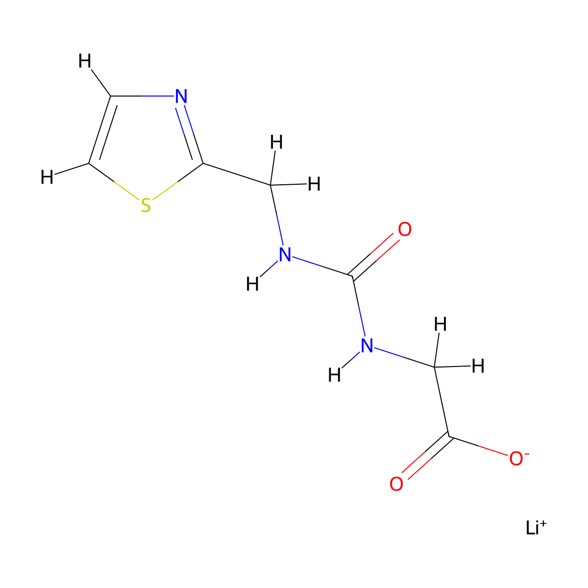 Lithium;2-(1,3-thiazol-2-ylmethylcarbamoylamino)acetate molecular structure, CAS 2247101-89-7