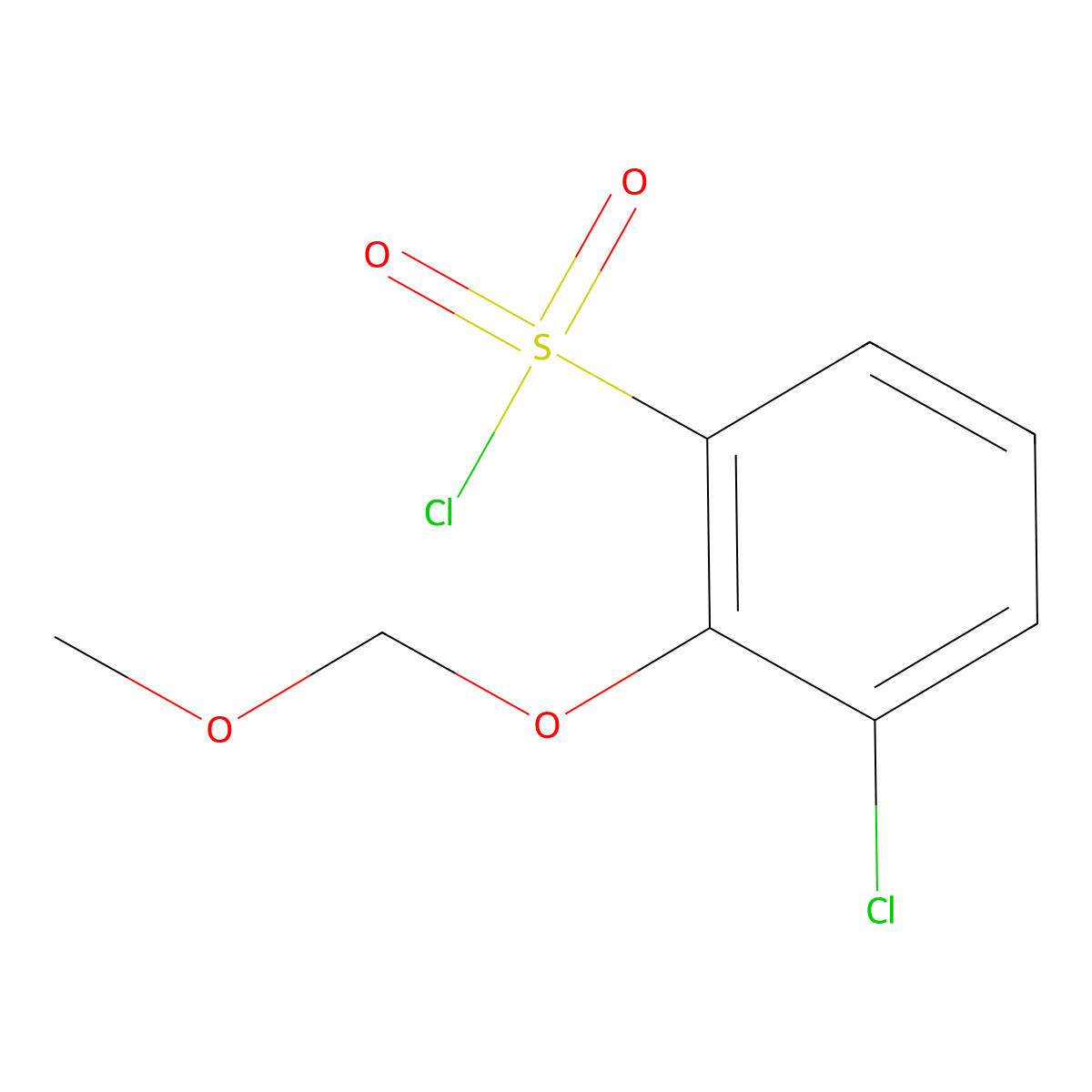 3-Chloro-2-(methoxymethoxy)benzene-1-sulfonyl chloride molecular structure, CAS 2247102-05-0
