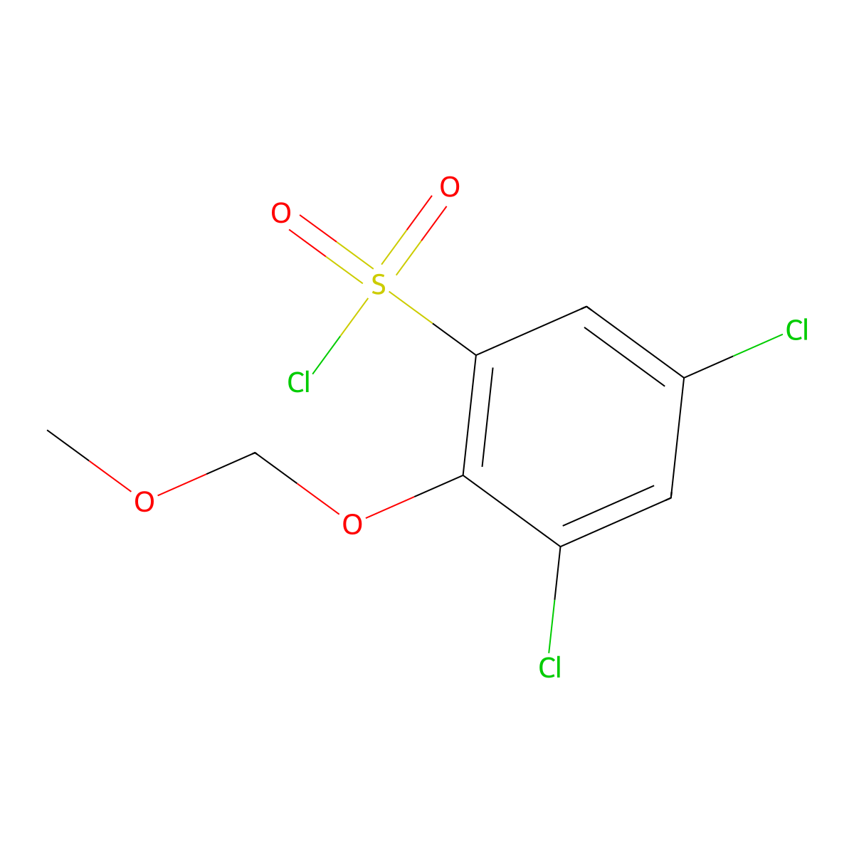 3,5-Dichloro-2-(methoxymethoxy)benzene-1-sulfonyl chloride molecular structure, CAS 2247102-06-1