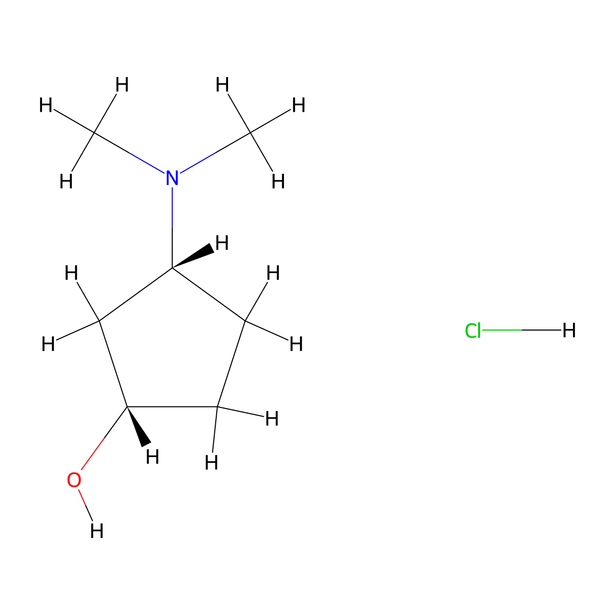 rac-(1R,3S)-3-(dimethylamino)cyclopentan-1-ol hydrochloride molecular structure, CAS 2247102-19-6