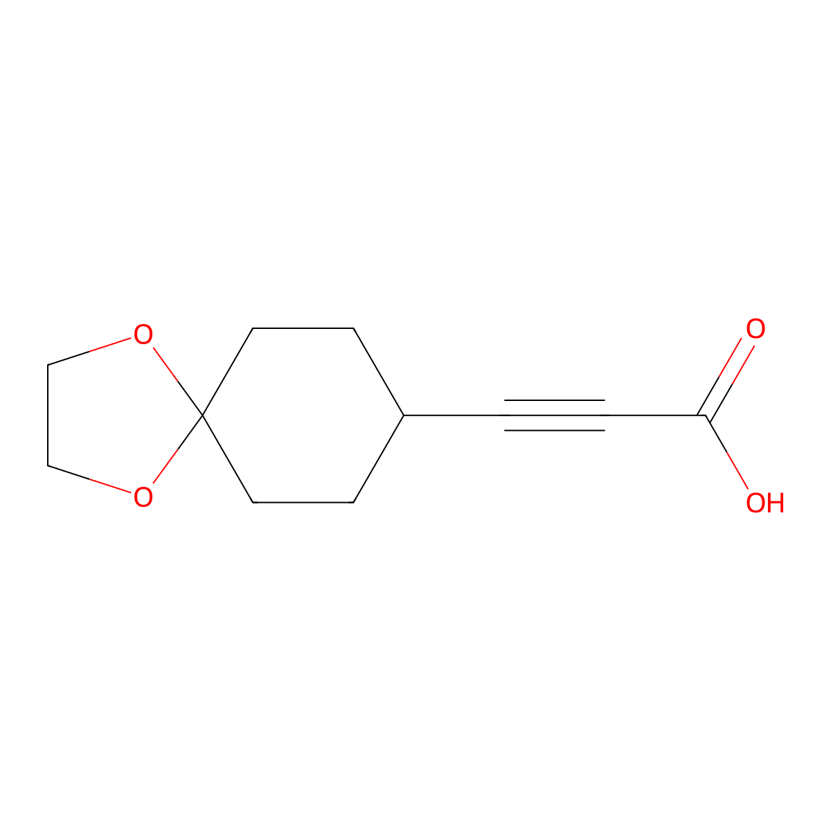 3-(1,4-Dioxaspiro[4.5]decan-8-yl)prop-2-ynoic acid molecular structure, CAS 2247102-20-9