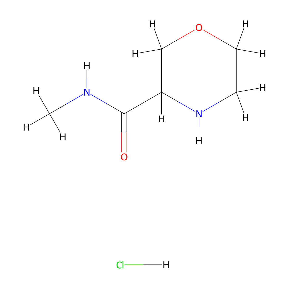 N-methylmorpholine-3-carboxamide hydrochloride molecular structure, CAS 2247102-26-5
