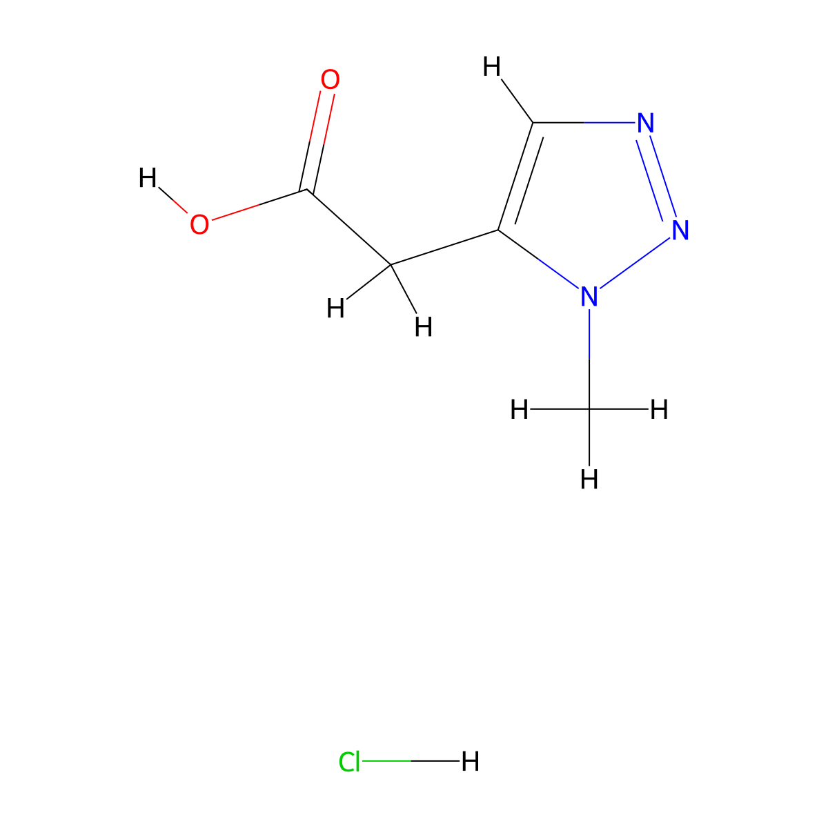 2-(1-methyl-1H-1,2,3-triazol-5-yl)acetic acid hydrochloride molecular structure, CAS 2247102-27-6