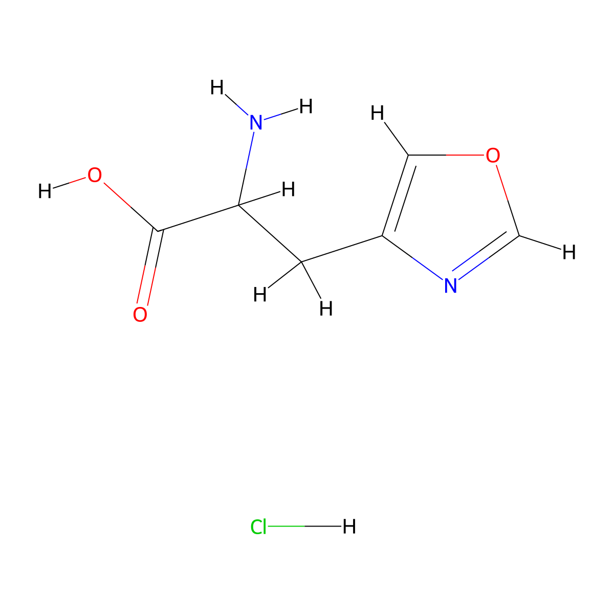 2-Amino-3-(1,3-oxazol-4-yl)propanoic acid hydrochloride molecular structure, CAS 2247102-32-3